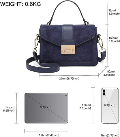 Miss Lulu Damen Handtasche Klein Schultertasche Umhängetasche Schwarz