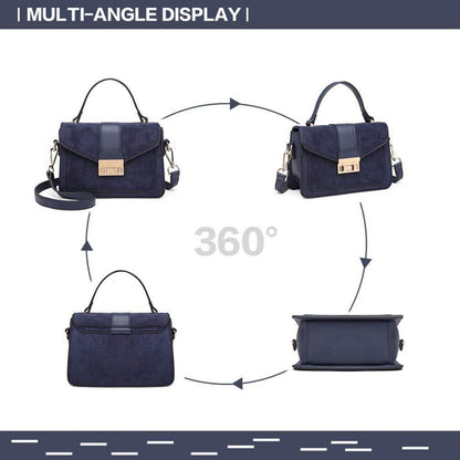 Damen Handtasche Kunstleder Umhängetasche Schultertasche Schwarz
