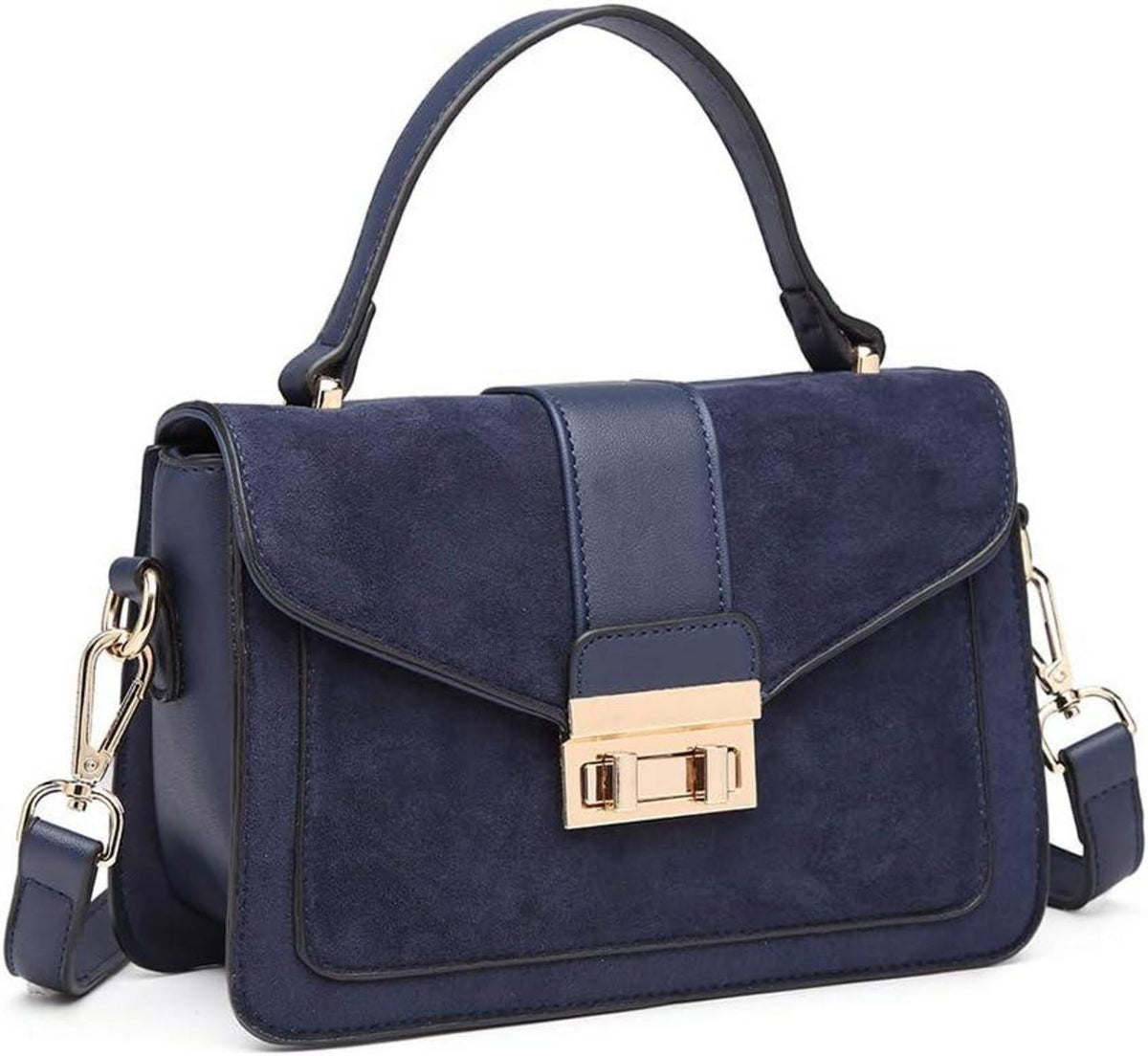 Damen Handtasche Schultertasche Umhängetasche Elegante 24x20cm Schwarz