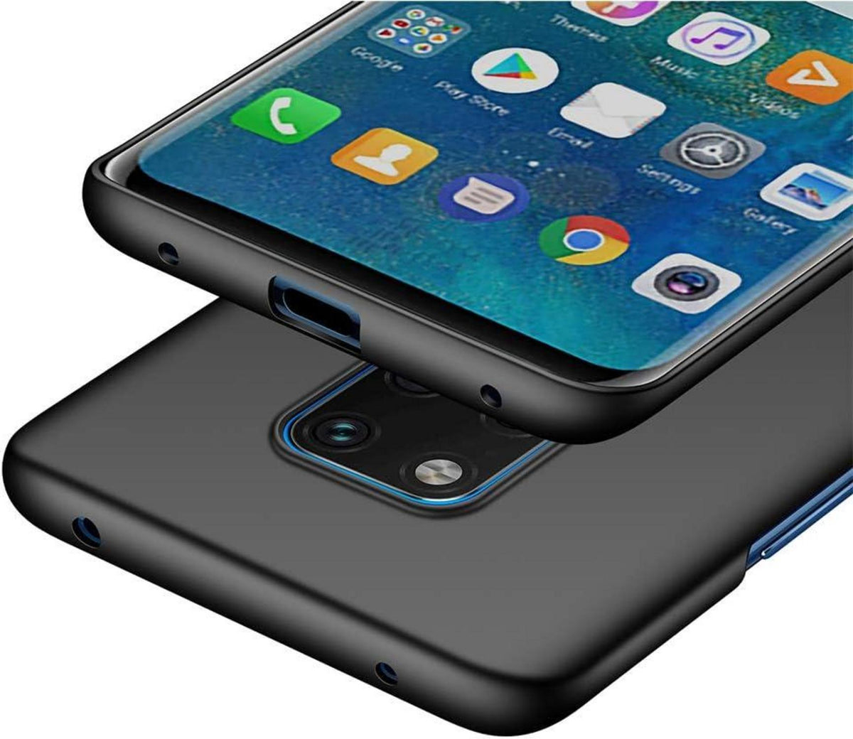 Schwarze Matte Hülle für Huawei Mate 20 Pro Schlank Stoßfest