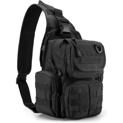 Taktische Brusttasche Schwarz | Militär Schultertasche mit