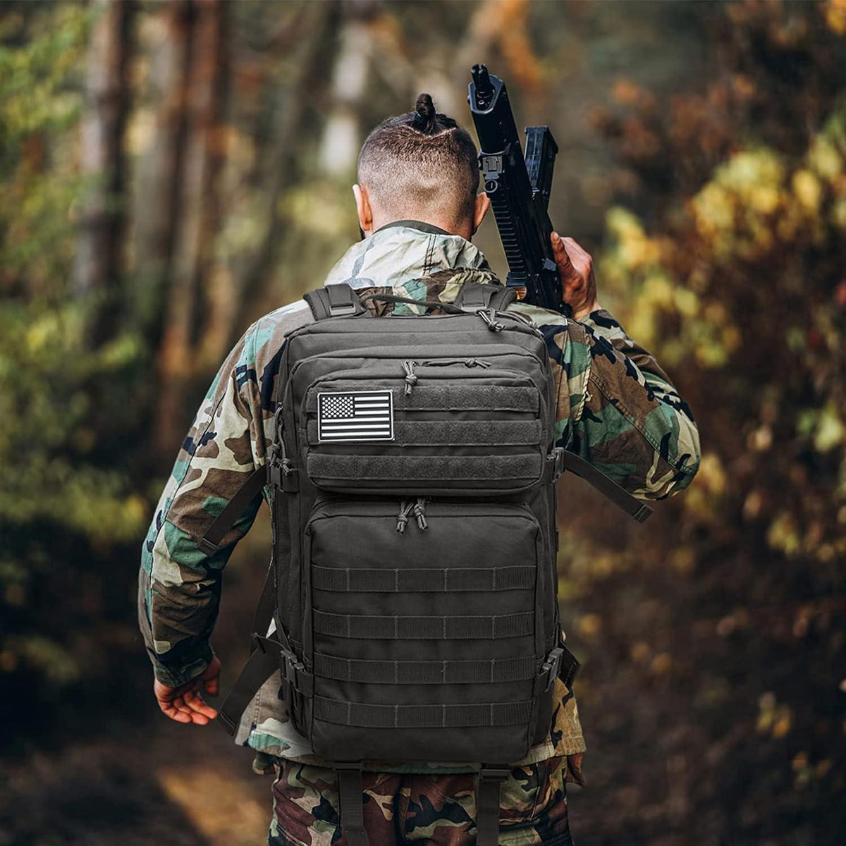Militärischer Taktischer Rucksack 40L Outdoor Molle Assault Pack Schwarz
