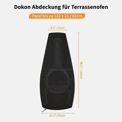 Dokon Terrassenofen Abdeckung 600D Oxford Gartenofen Schwarz