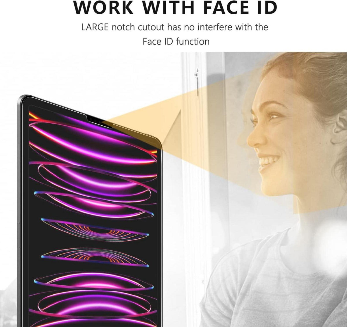 SPARIN 2 Stück Schutzfolie für iPad Pro 12.9 Zoll 2022 9H-Glas Displayschutz Face ID