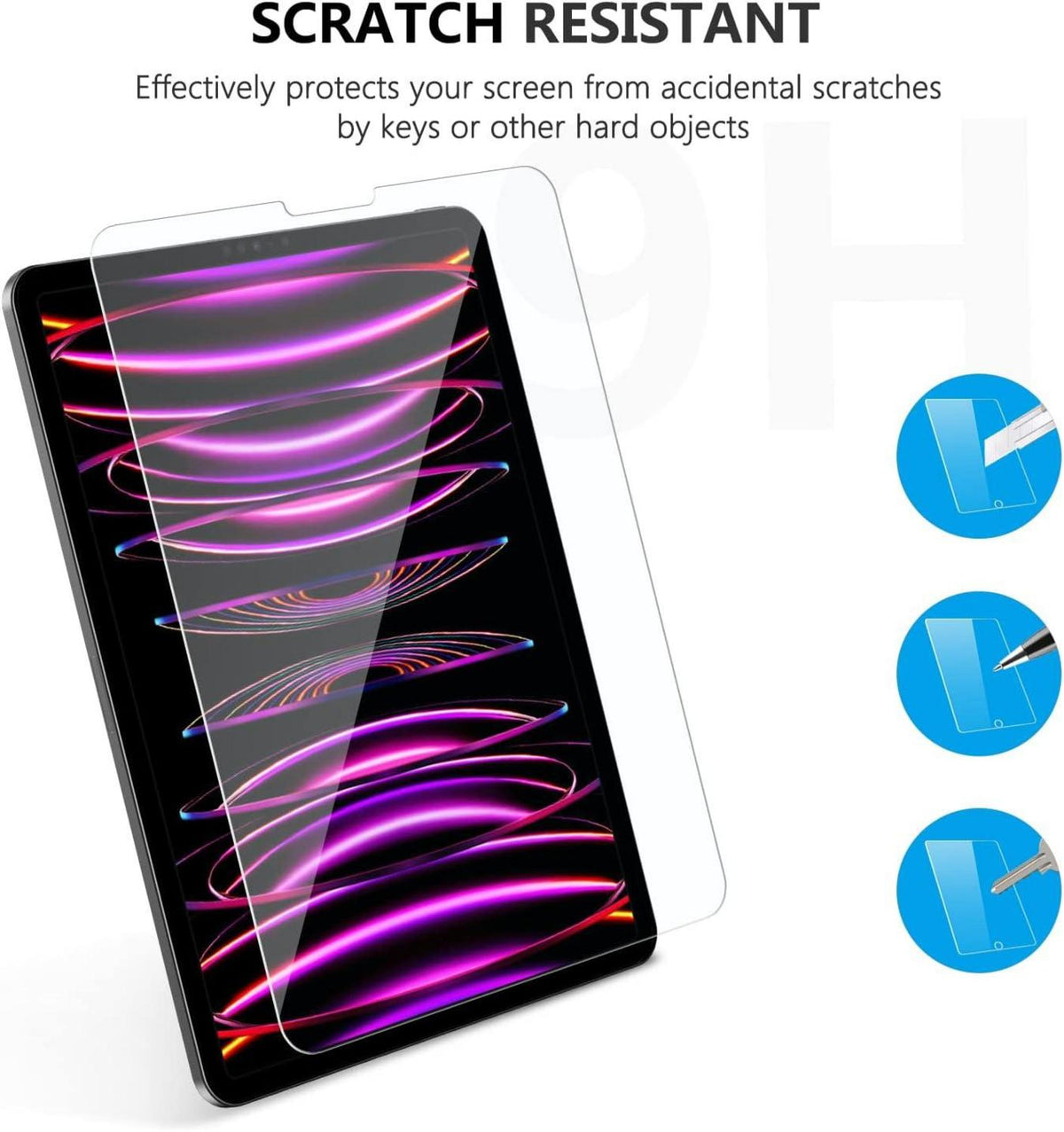 SPARIN 2 Stück Schutzfolie für iPad Pro 12.9 Zoll 2022 9H-Glas Displayschutz Face ID