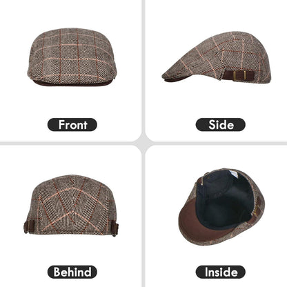 Schiebermütze Herren Sommer Grau Hut Herren Flat Cap 55-59cm