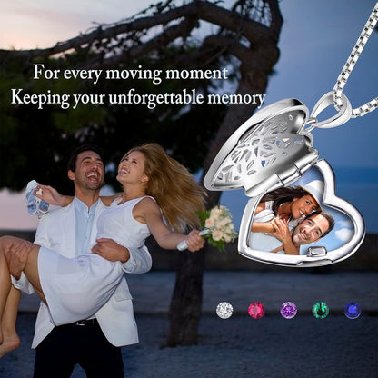Personalisiertes Foto Medaillon Damen 925 Silber Herz