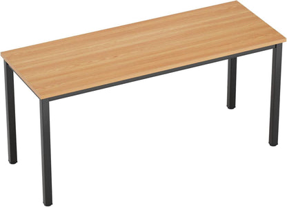 SogesHome Schreibtisch Workstation 120x60x75 cm Teak Schwarz E1 Graduiert