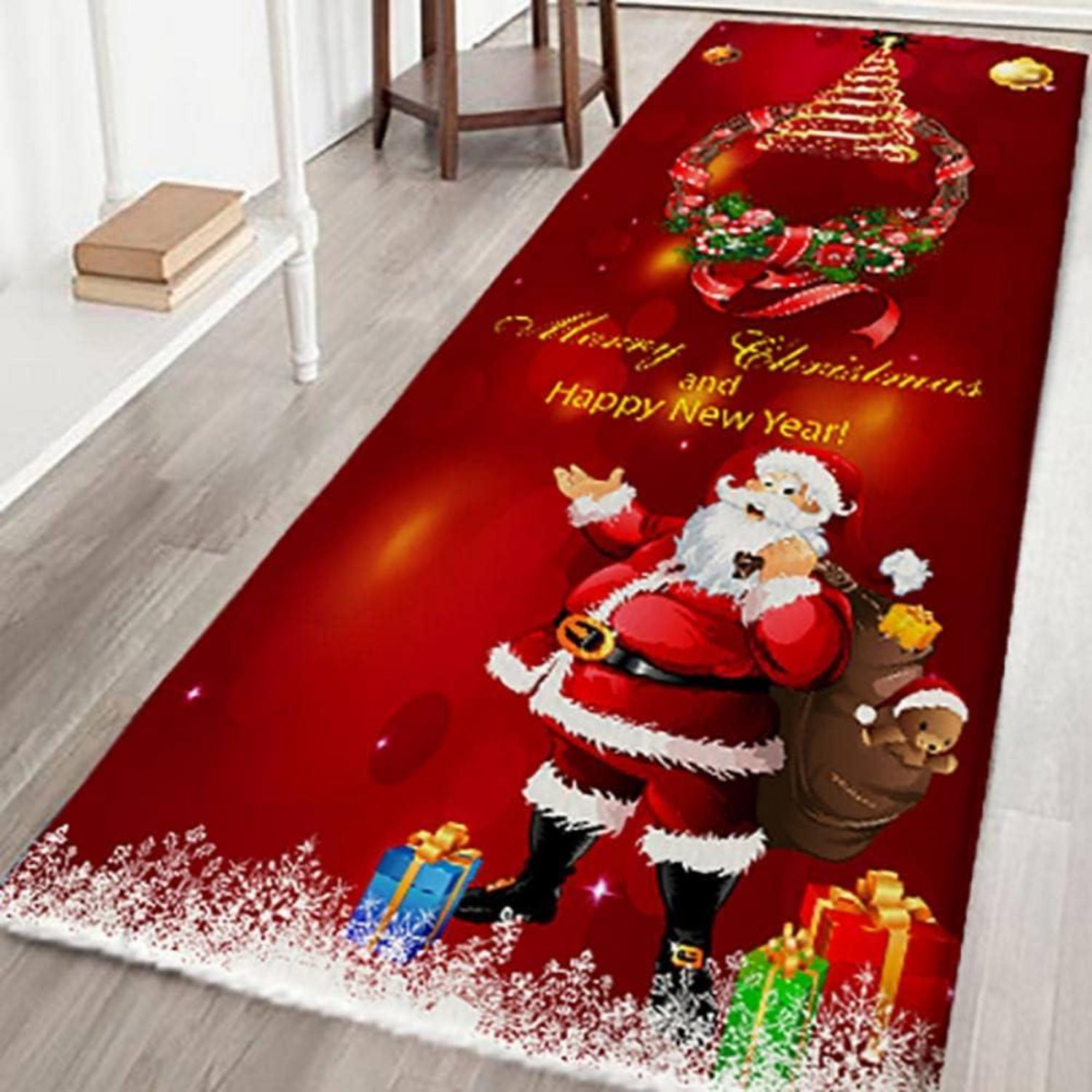 Weihnachtsteppich 3D Rutschfest Wohnzimmer Boden Teppich