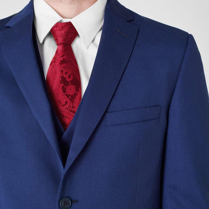 Krawatten-Set Paisley mit Einstecktuch für Herren – Rot