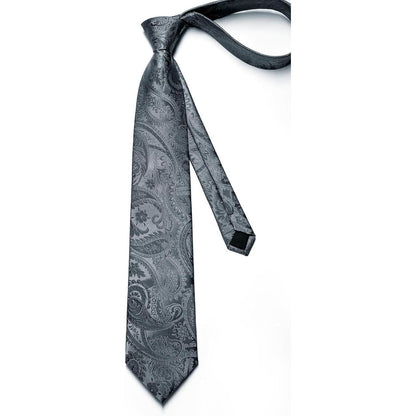 Krawatten-Set mit Einstecktuch für Herren, Paisley-Muster, verschiedene Farben