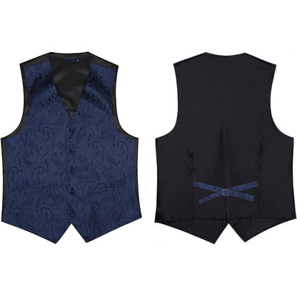 Herren Anzugweste mit Krawatte & Einstecktuch, Paisley Floral