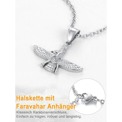 U7 Faravahar Forouhar Anhänger Halskette Zoroastrismus