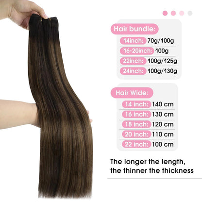 Braun Ombre Echthaar Tressen 35cm – Remy Weft Extensions
