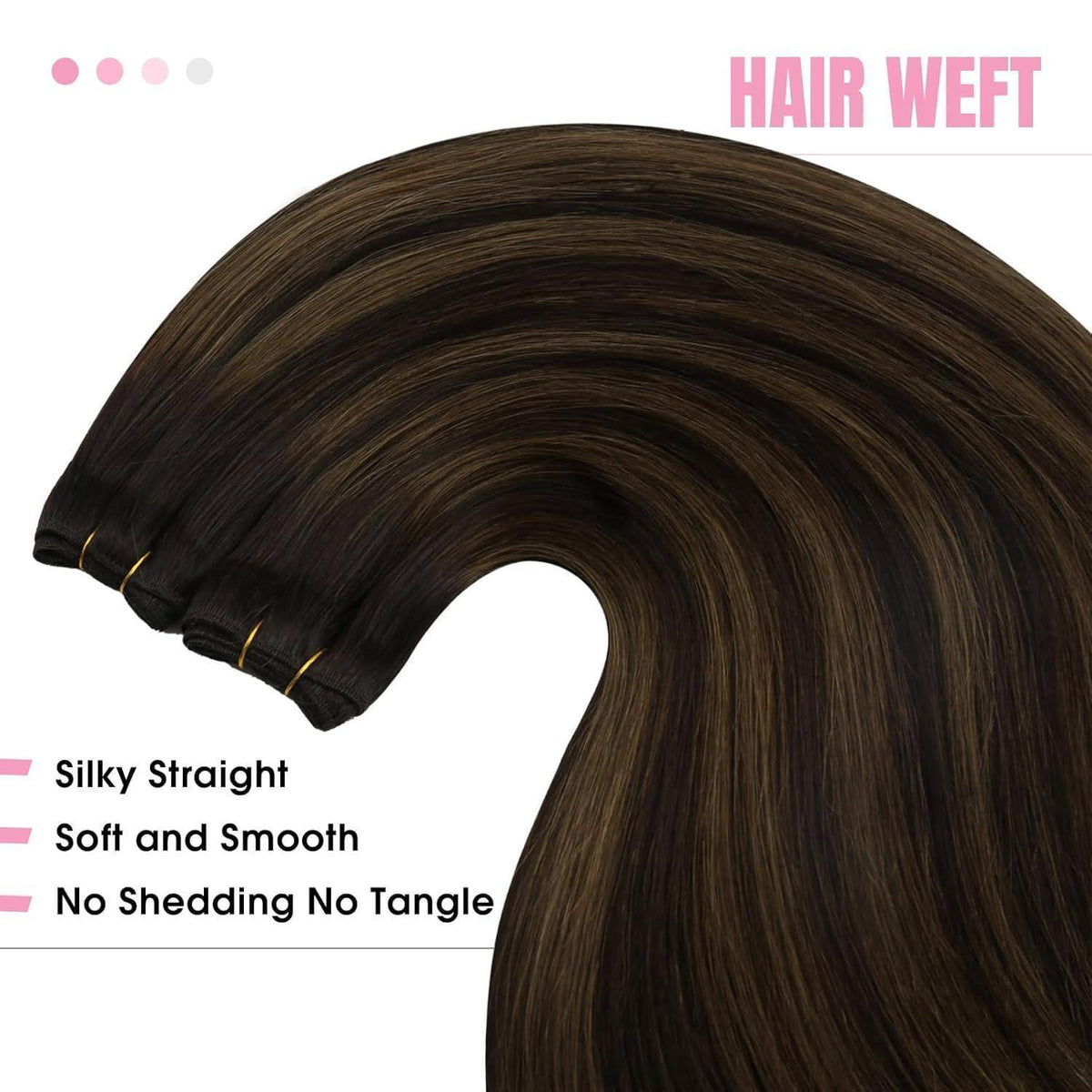 Braun Ombre Echthaar Tressen 35cm – Remy Weft Extensions