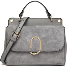 Elegante Damen Schultertasche Kunstleder Grau