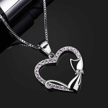 Katzen-Herz Kette 925 Silber Zirkonia Damen Geschenk 45cm