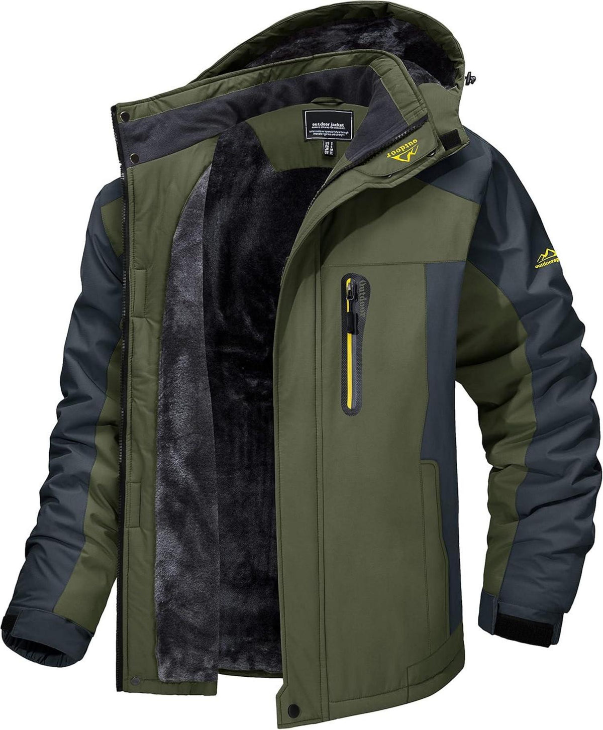 Winter Fleecejacke mit Abnehmbarer Kapuze und Taschen für Herren