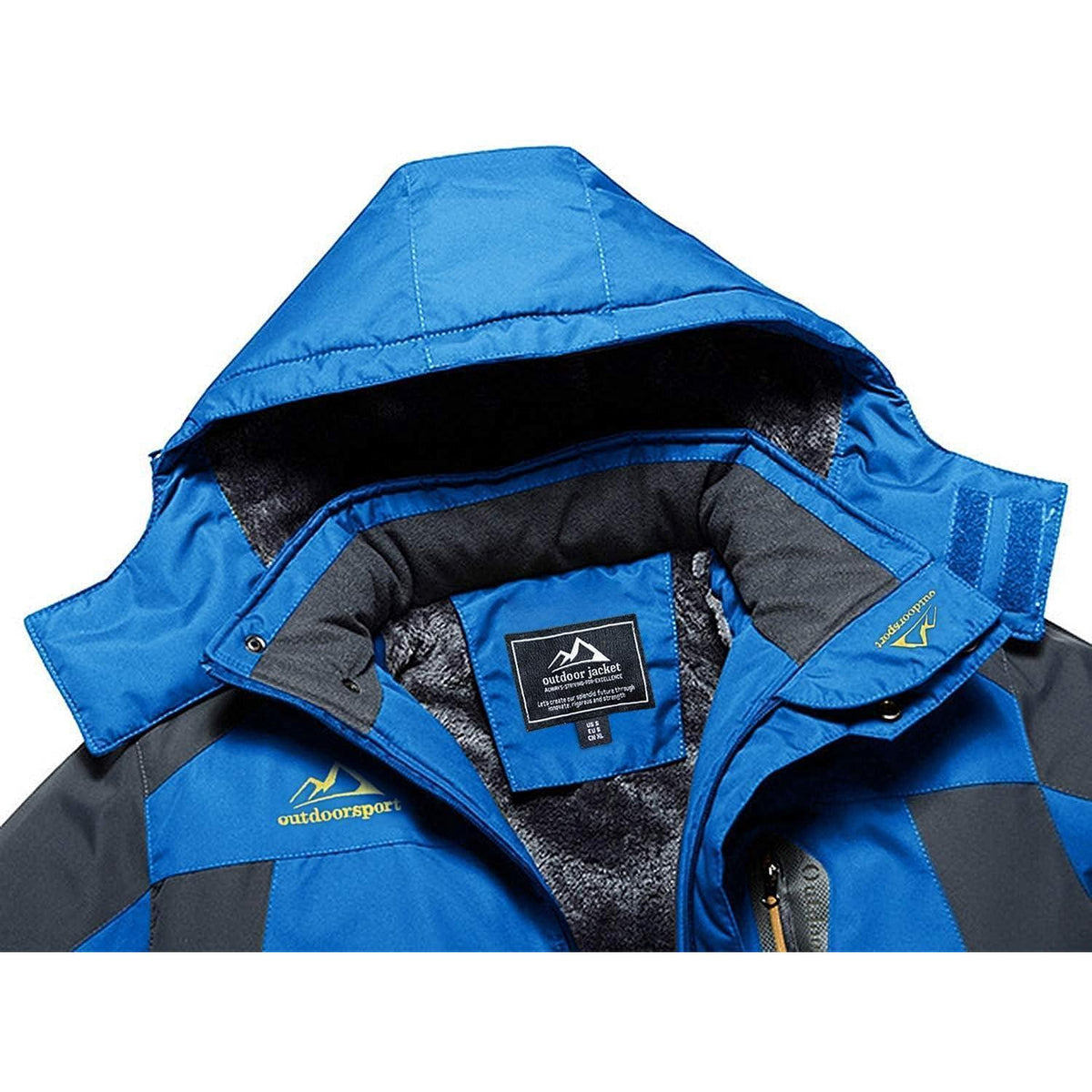 Herren Fleecejacke Winter Warm Gefüttert Skijacke Blau XL