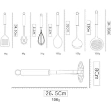 Edelstahl Kochset 7-teilig mit Ständer und Utensilien Set