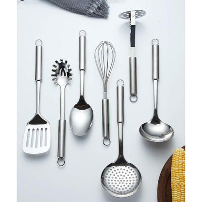 Edelstahl Kochset 7-teilig mit Ständer und Utensilien Set