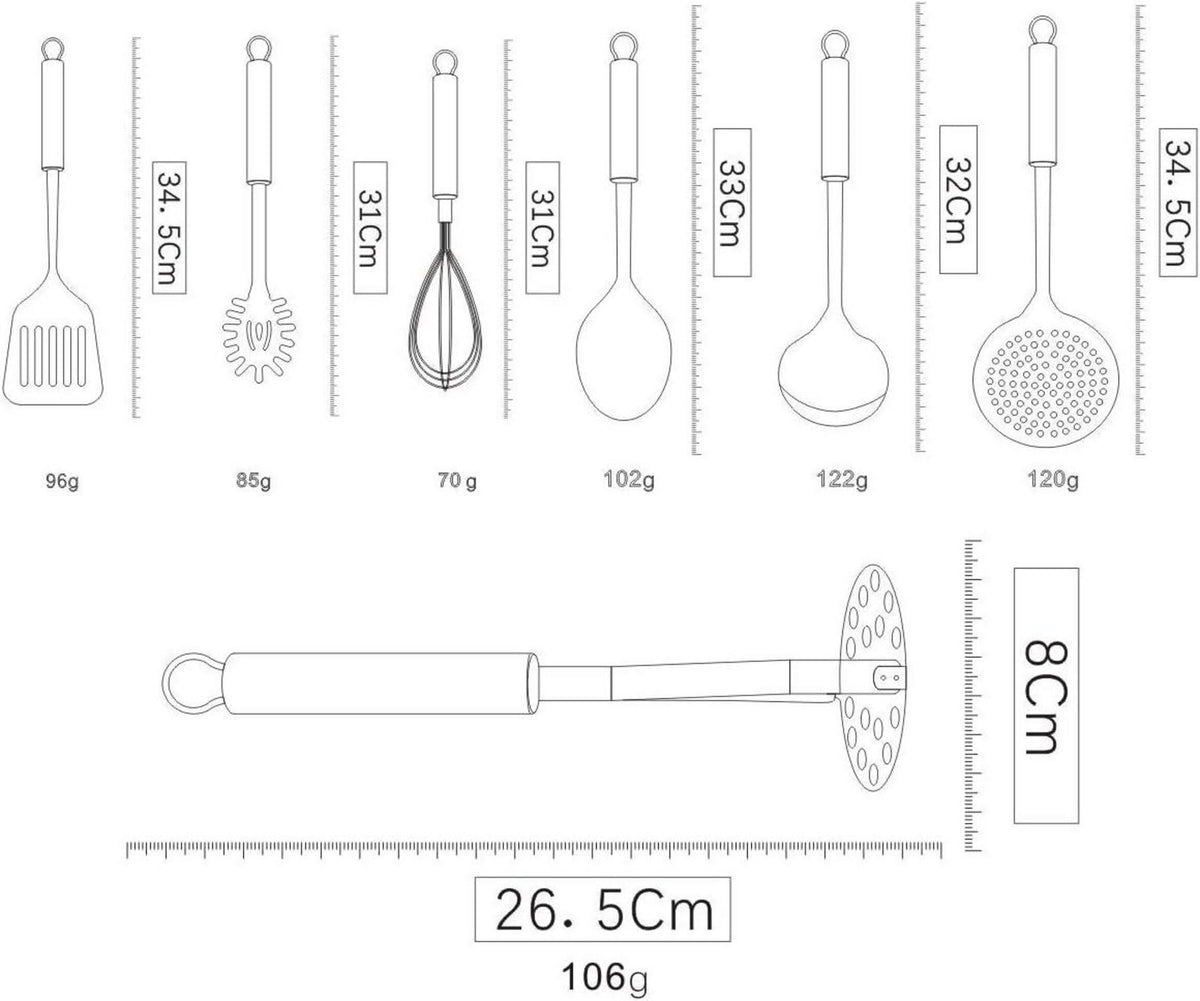 Edelstahl Kochset 7-teilig mit Ständer und Utensilien Set