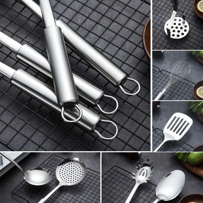 Edelstahl Kochset 7-teilig mit Ständer und Utensilien-Set