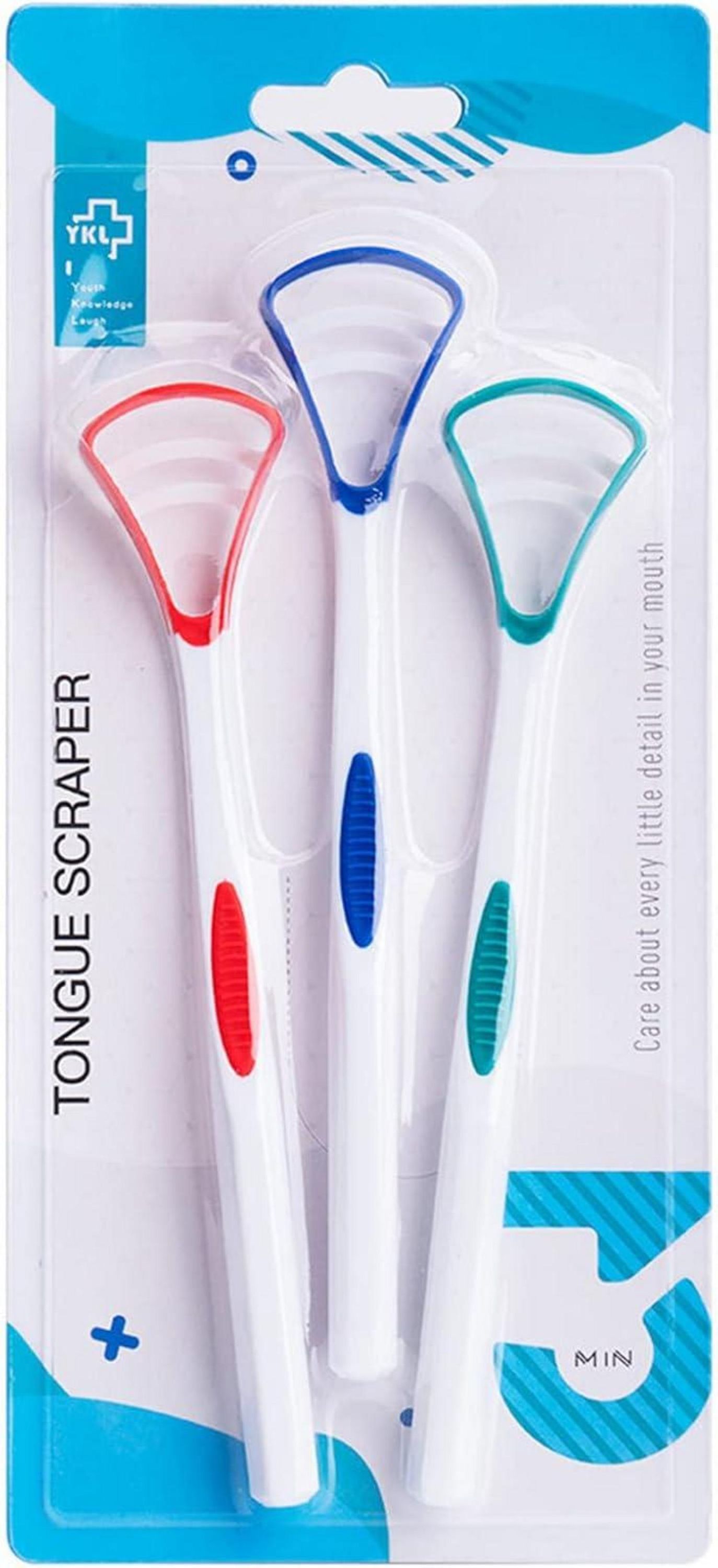 Zungenschaber Zungenreiniger Set 3 Farben Zungenbürste 3 Packungen