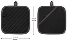 Topflappen Schwarz 20CM Waschbare Schutzlappen für Backen