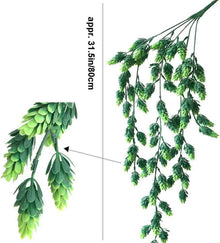 Künstliche Hopfen Blume Vine Garland - 3 Stück, Mattgrün