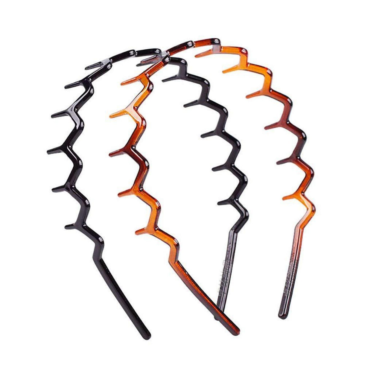 Haarreif mit Haifischzähnen – 2er Set Schwarz & Braun