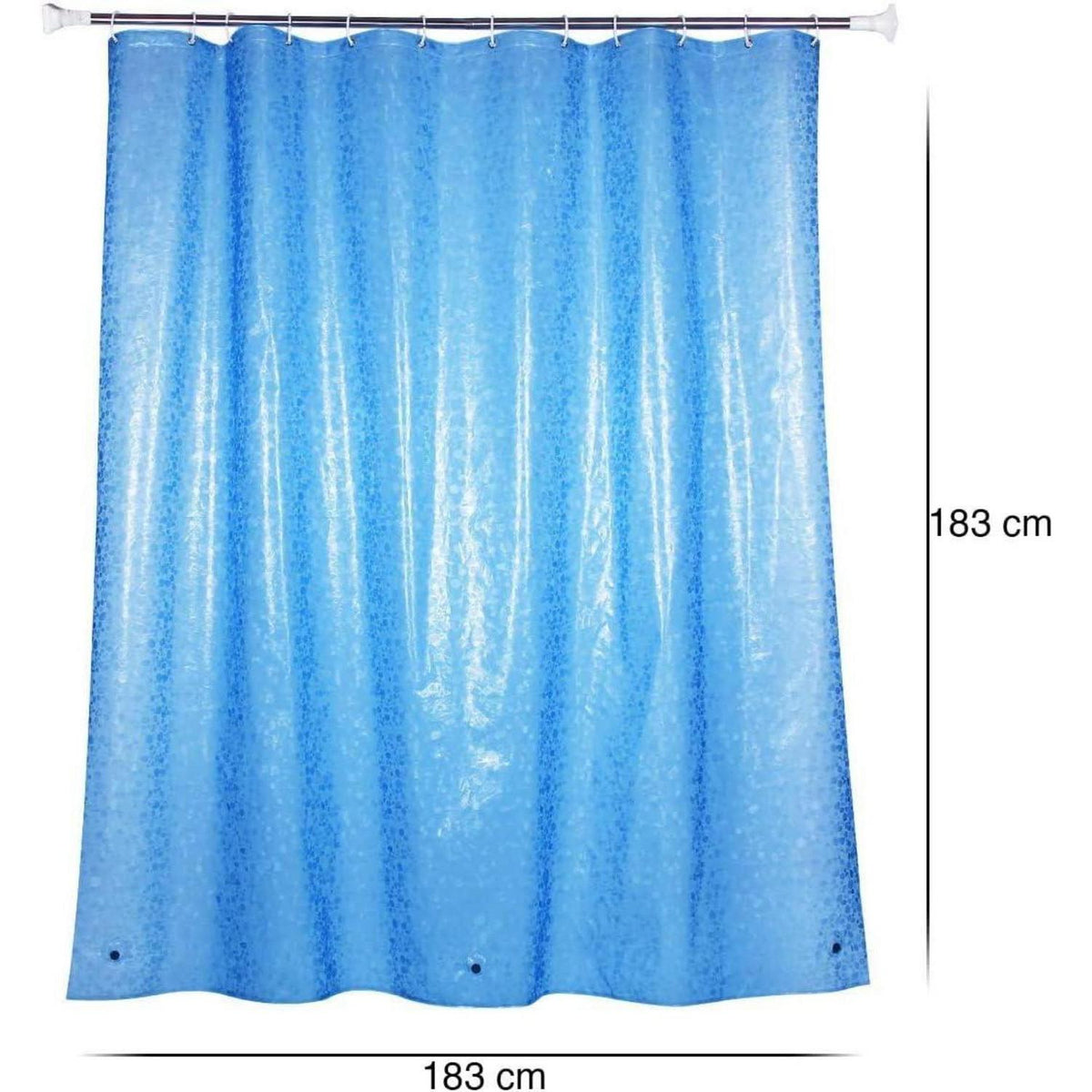 Duschvorhang Anti-Schimmel mit Magneten 183x183cm Blau Steinmuster