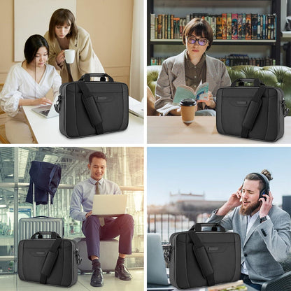 KROSER Laptop Aktentasche 15.6 Zoll Schwarz Wasserabweisend