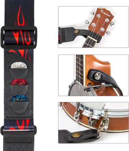 Kmise Banjolele Konzert-Banjo-Ukulele 4 Saiten mit Piezo-Tonabnehmer