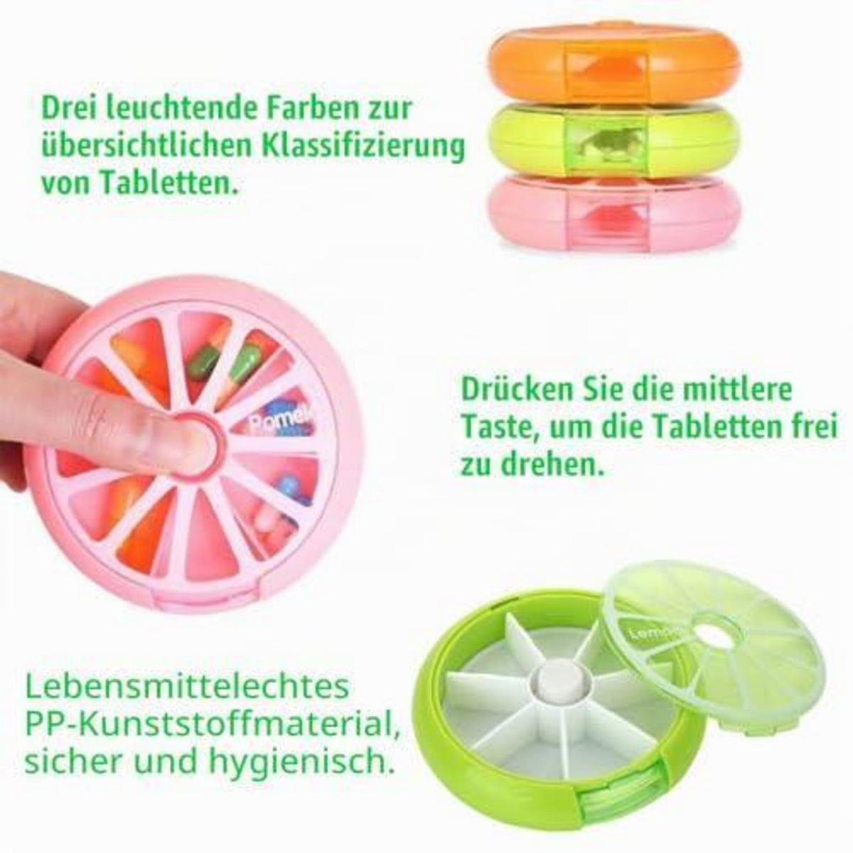Tabletten-Organizer 7 Tage – Wasserdichte Pillendose 3er-Set
