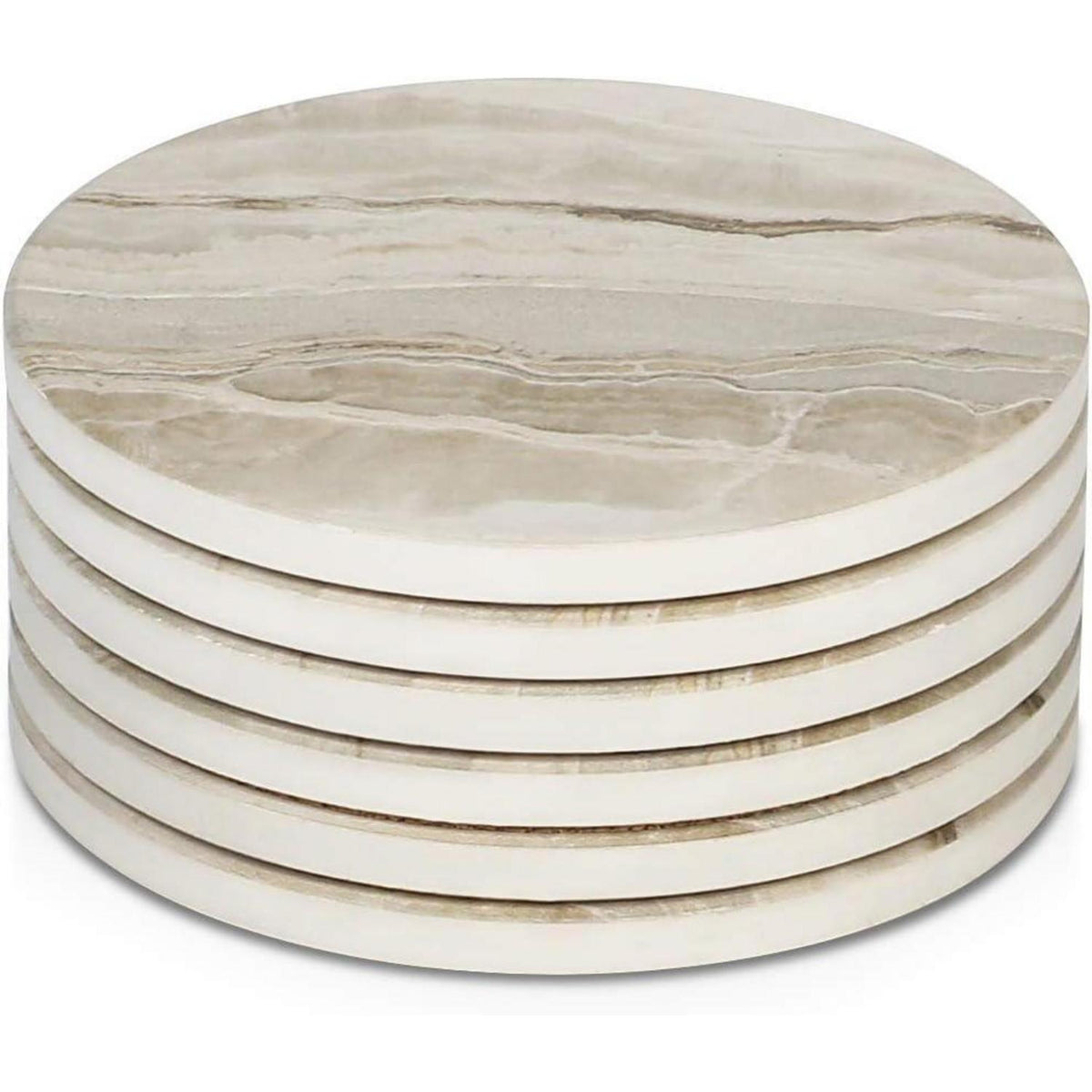 Keramik Untersetzer im Marmor-Stil, 6er Set, saugfähig