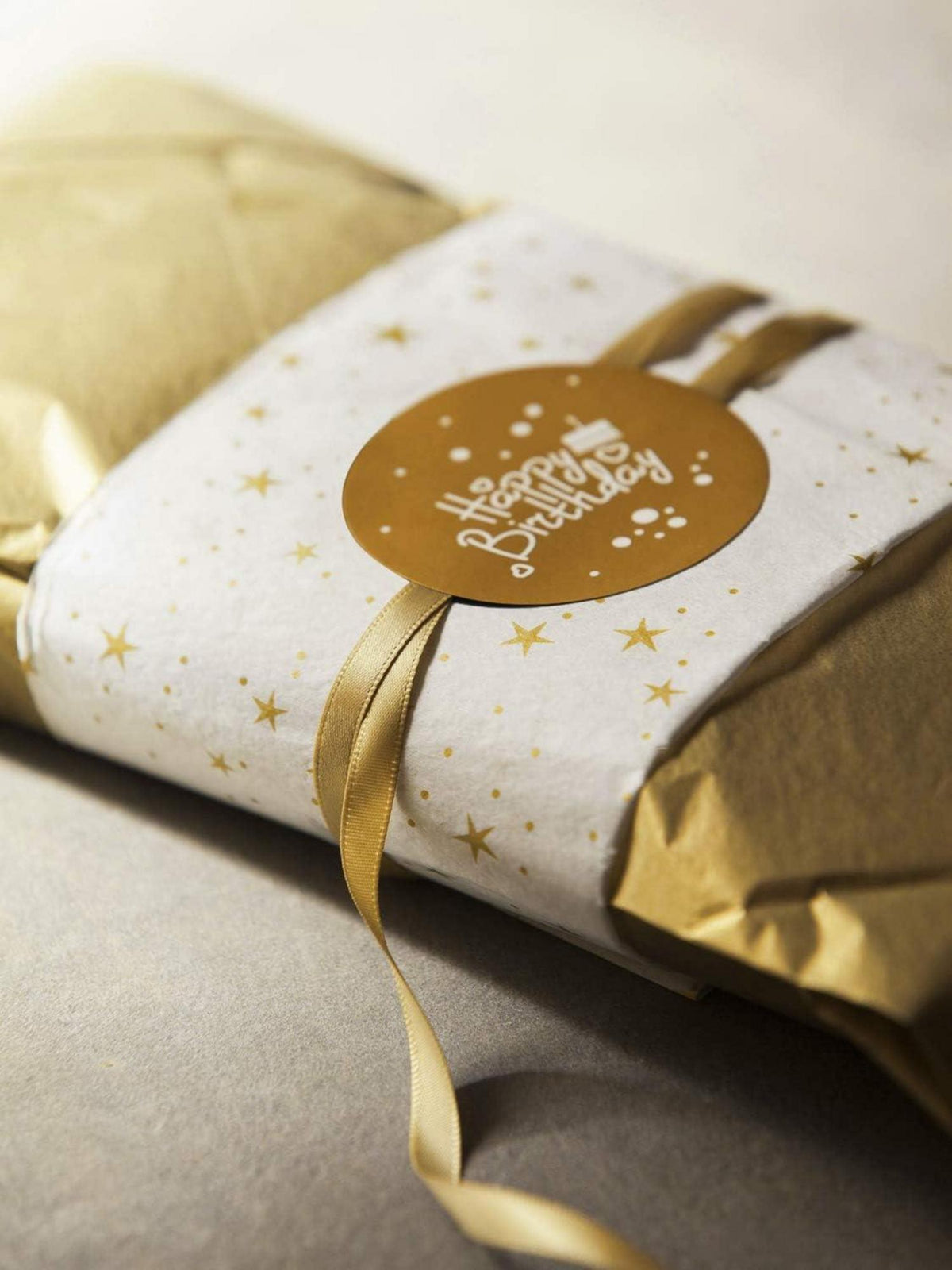 Gold Metallic Seidenpapier 50x70 cm - 25 Blatt - Geschenkverpackung DIY