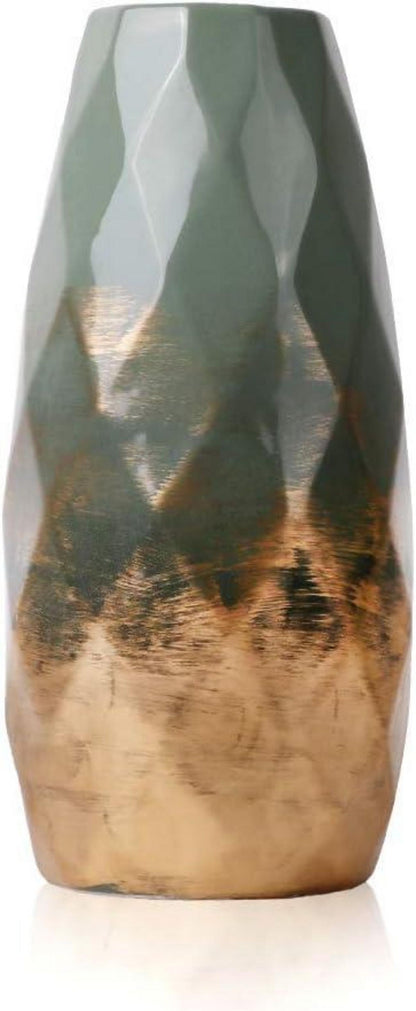 Moderne Grüne Keramik Blumenvase 23cm Höhe Ø10cm