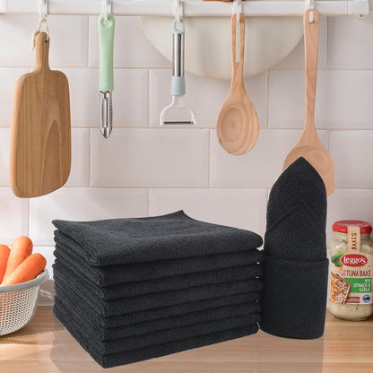 Microfaser Putztuch Schwarz 9er Pack 30x30 cm saugstark