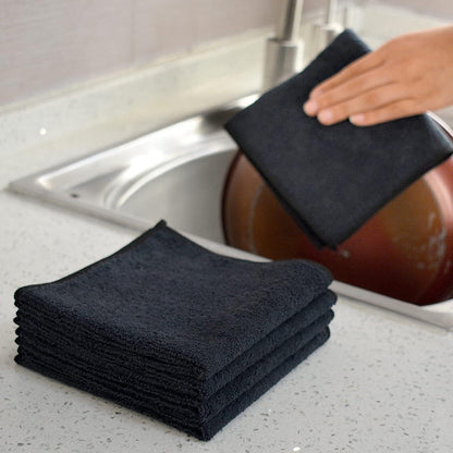 Microfaser Putztuch Schwarz 9er Pack 30x30 cm saugstark