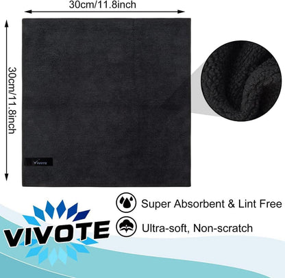 Microfaser Putztuch Schwarz 9er Pack 30x30 cm saugstark