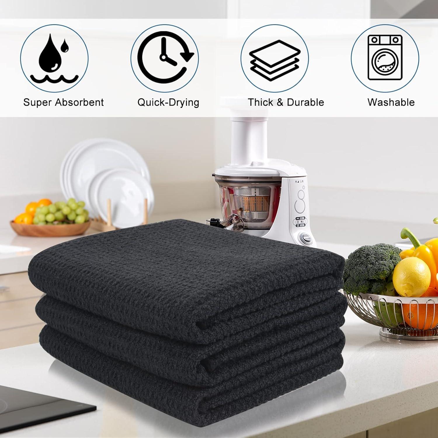 Microfaser Geschirrtücher Schwarz Saugfähig Fusselfrei 40x56cm 3er Pack