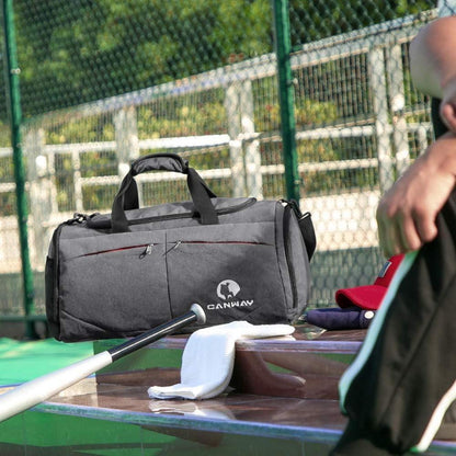 CANWAY Faltbare Sporttasche 45L mit Nassfach und Schuhfach Grau