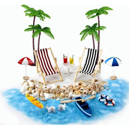 Strand-Mikrolandschaft Miniliegestuhl Set 16 Stück - DIY