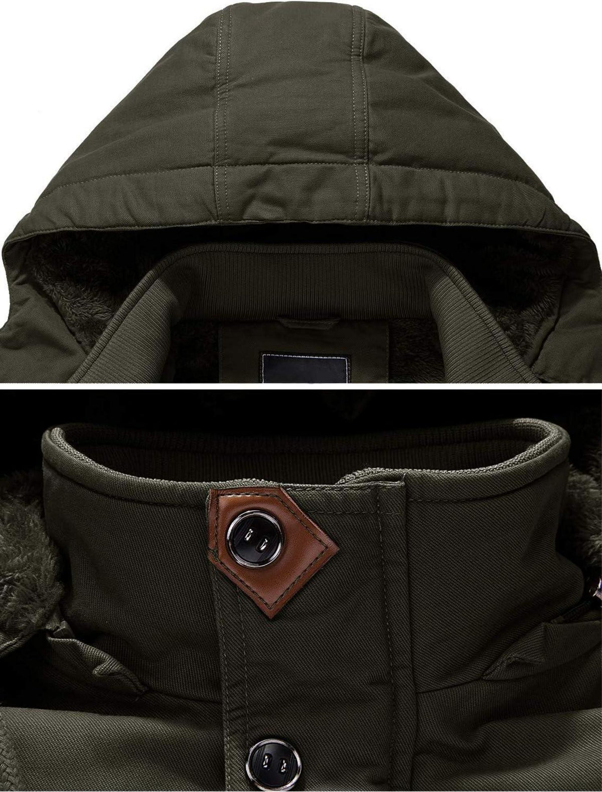 Herren Winterjacke Militärjacke Warm Gefütterte Outdoorjacke S Armeegrün