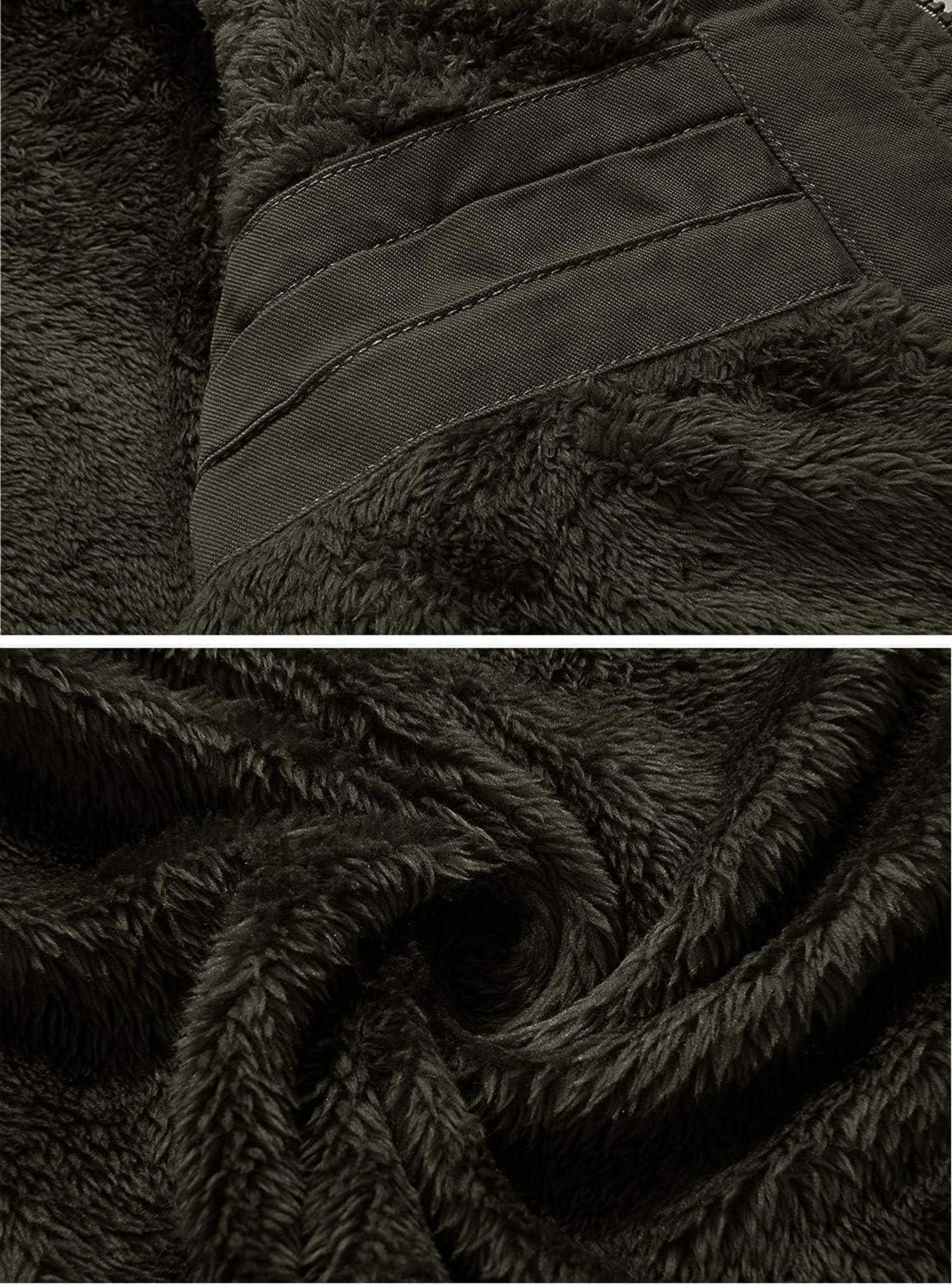 Herren Winterjacke Warme Fleecejacke Militärjacke Cargojacke S-TACVASEN