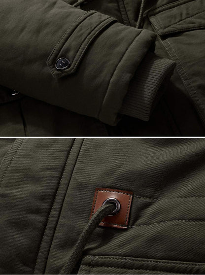 Herren Winterjacke Militärjacke Gefüttert Outdoor Arbeitsjacke S Army Green