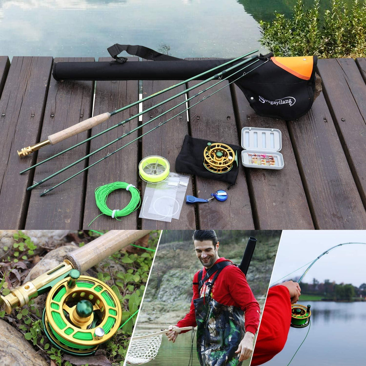 Fly Fishing Rod Reel Combo Lightweight Portable Complete Starter Pack