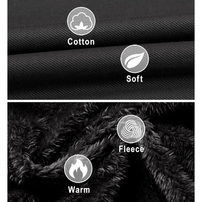 Herren Winterjacke gefüttert Fleece Parka mit Kapuze Schwarz XL