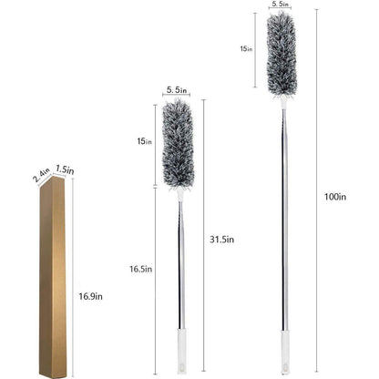 Teleskop-Staubwedel 254 cm, biegsamer Mikrofaser-Kopf, für hohe Decken